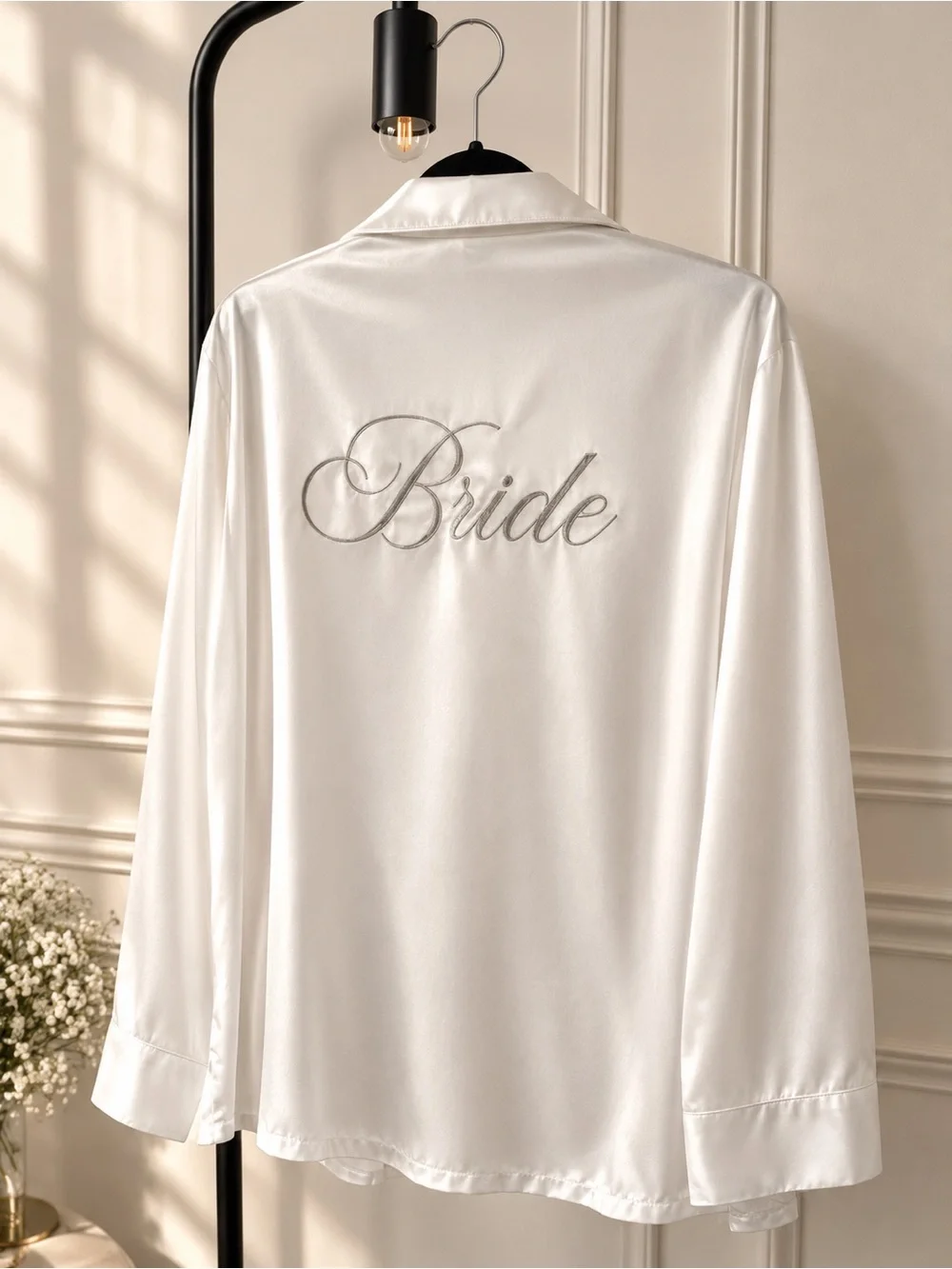 Missguided Bridal Getting Ready Bundle Pajamas Robe + Bride Sleep Mask Size S